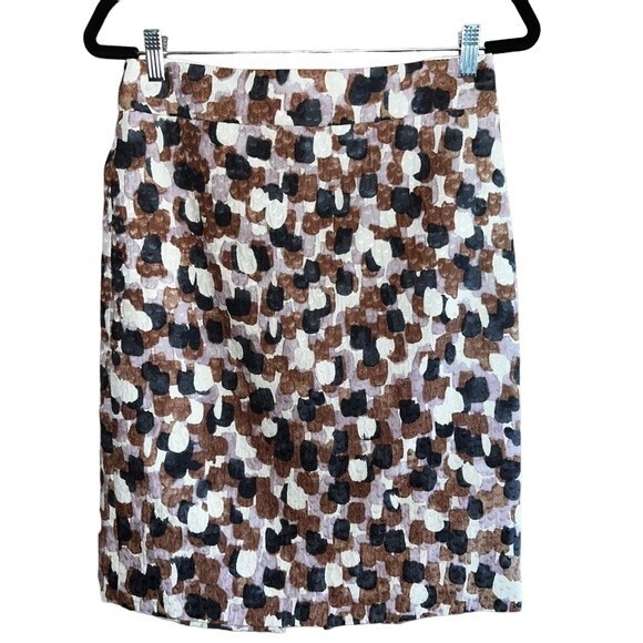 J Crew Watercolor Mini/Knee Length Skirt Cotton Silk Size‎ 4 - Picture 1 of 10